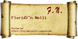 Florián Nelli névjegykártya